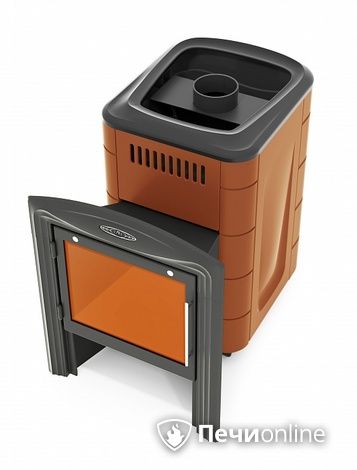 Дровяная банная печь TMF Компакт 2017 Carbon Витра терракота в Бердске